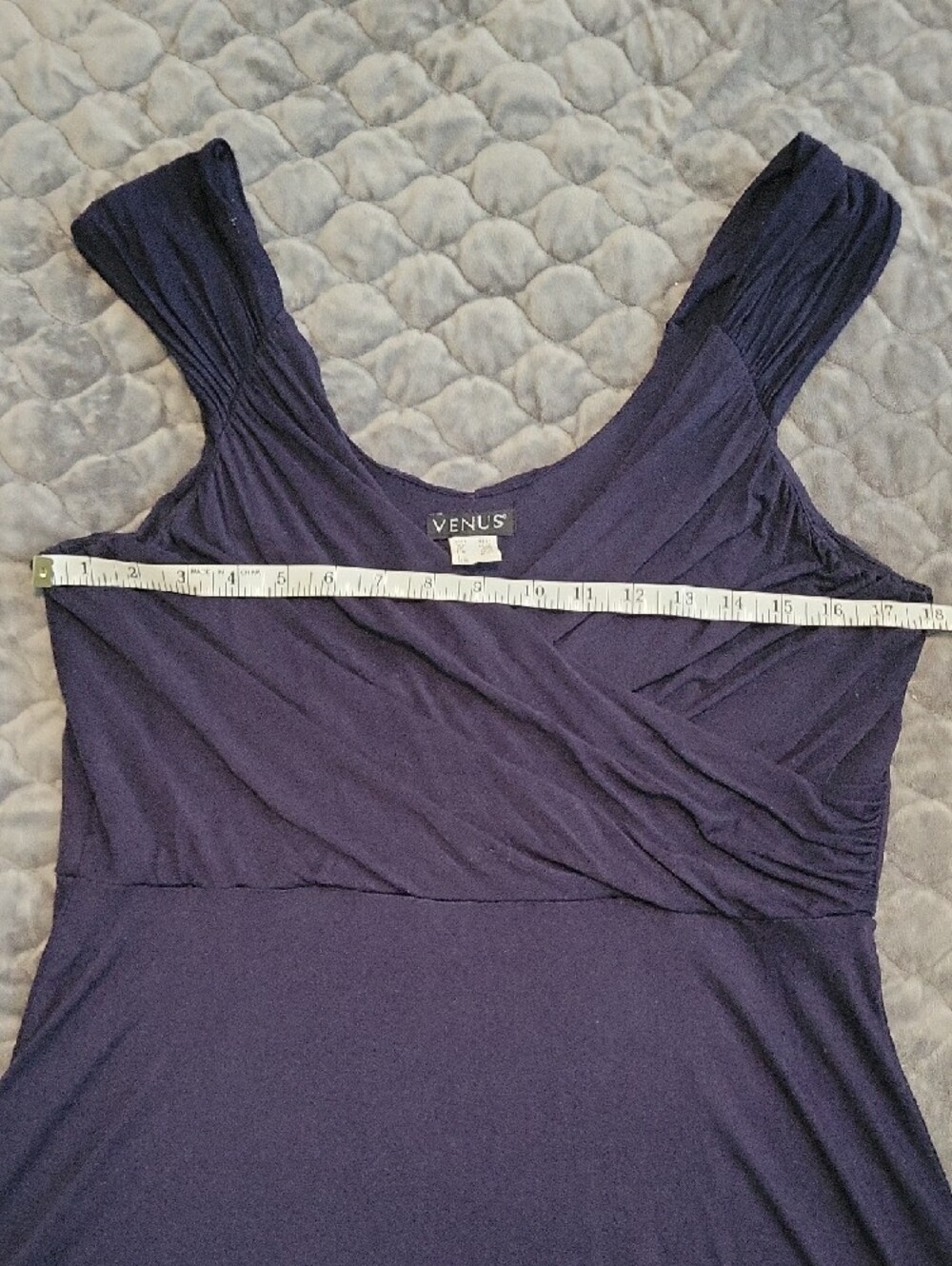 VENUS Deep Navy Cap Sleeve Wrap Midi Dress - Picture 6 of 8